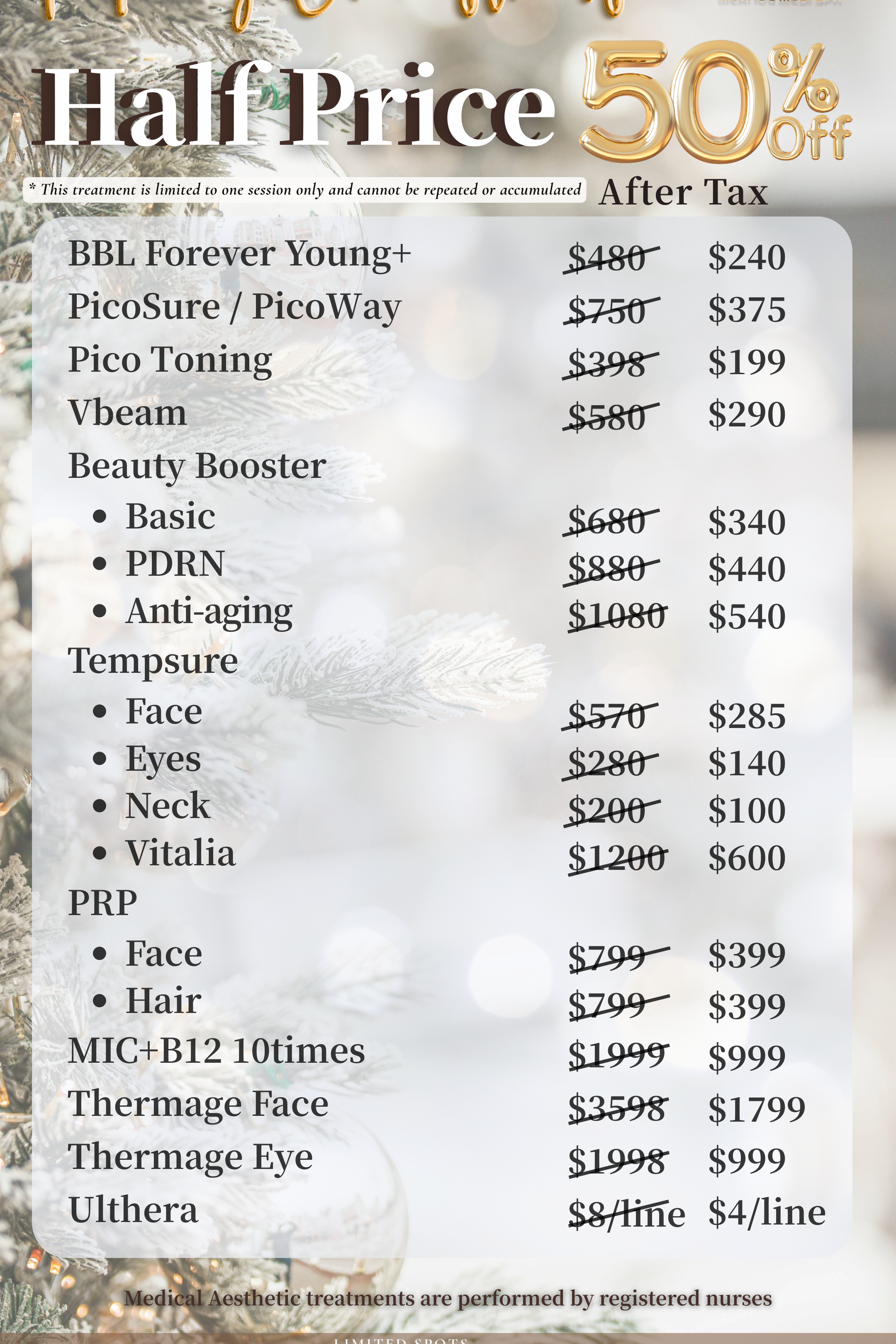 50%OFF ONLY in December